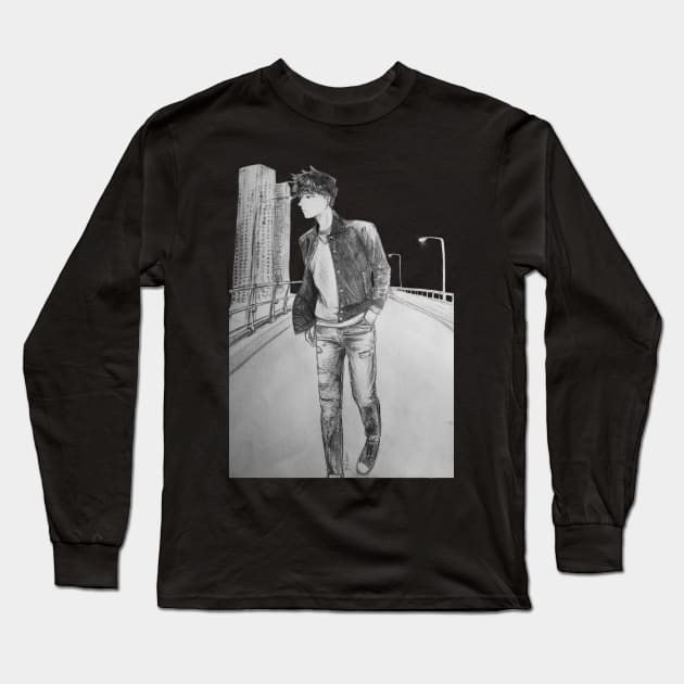 Tamo: Night on the Street Long Sleeve T-Shirt by You2anime